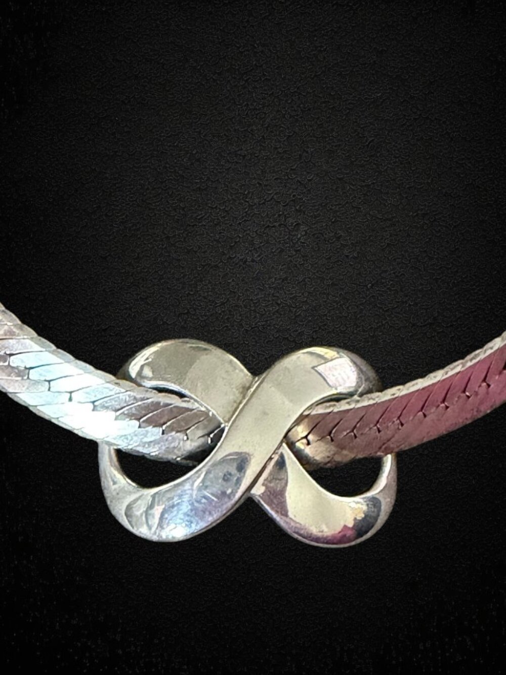Vintage 925 Sterling Silver Infinity Figure 8 Slide Pendant Enhancer 8.2g